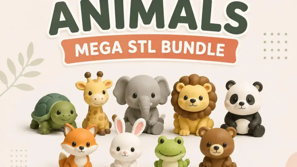 Paquete de más de 100 mini animales en formato STL para impresión 3D
