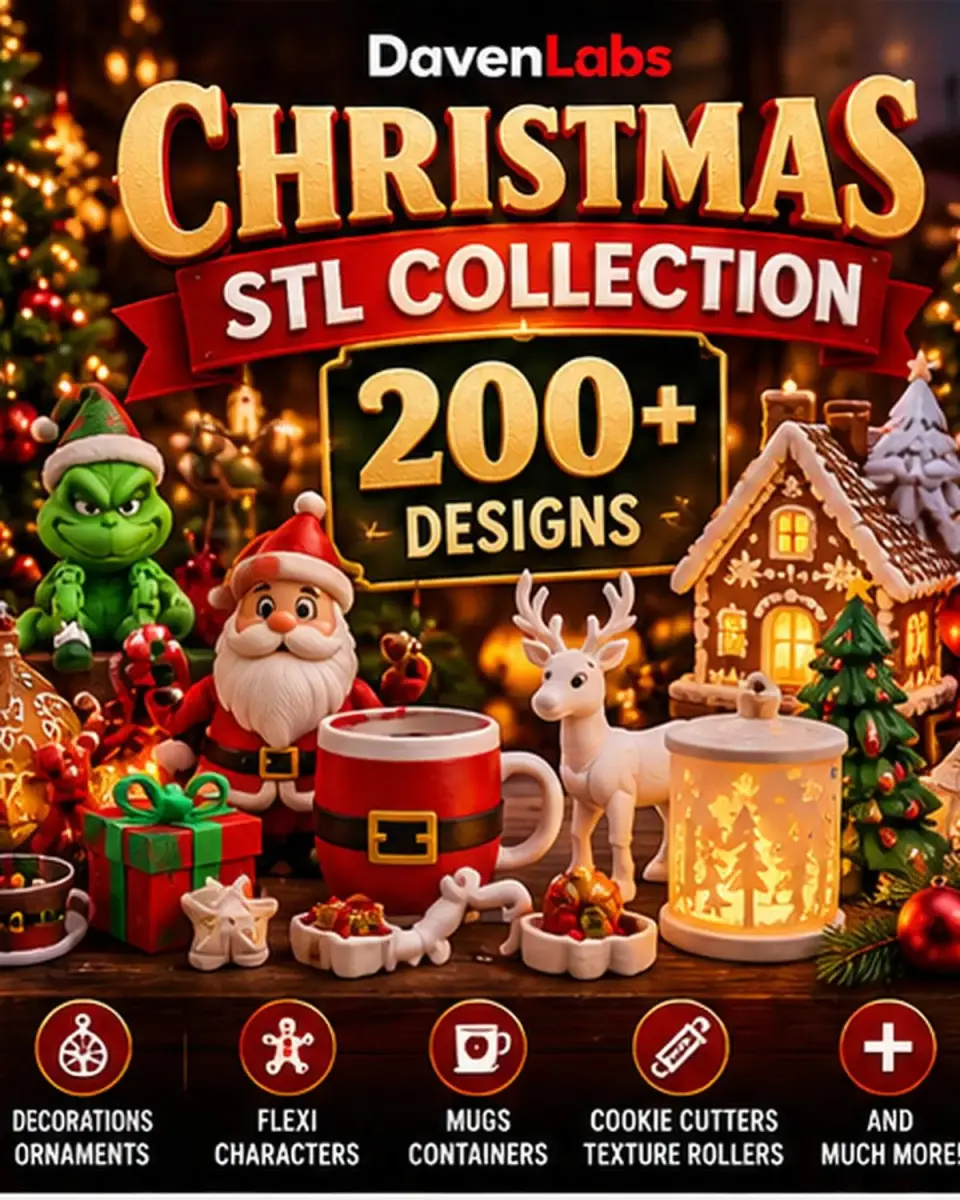 Pack STL de Navidad con más de 200 diseños 3D | Adornos, Flexi y Cortadores