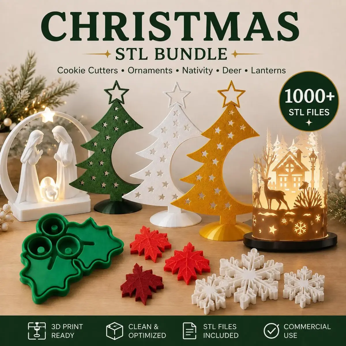 Paquete de archivos STL navideños para impresión 3D