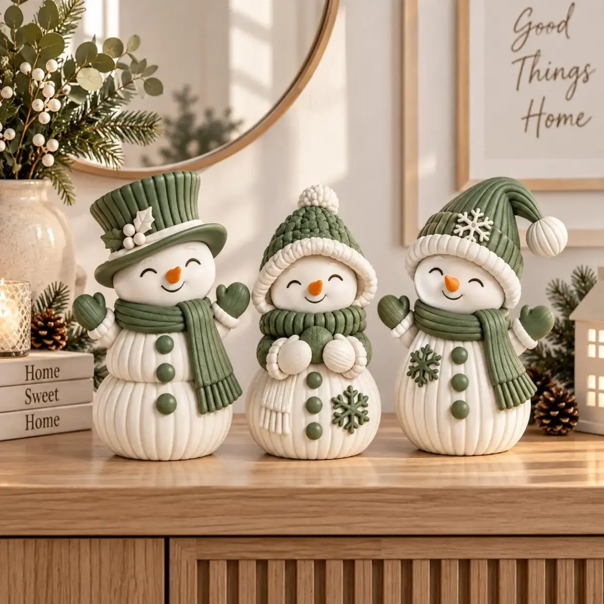 Paquete de archivos STL de muñecos de nieve - 3 figuras navideñas para impresión 3D