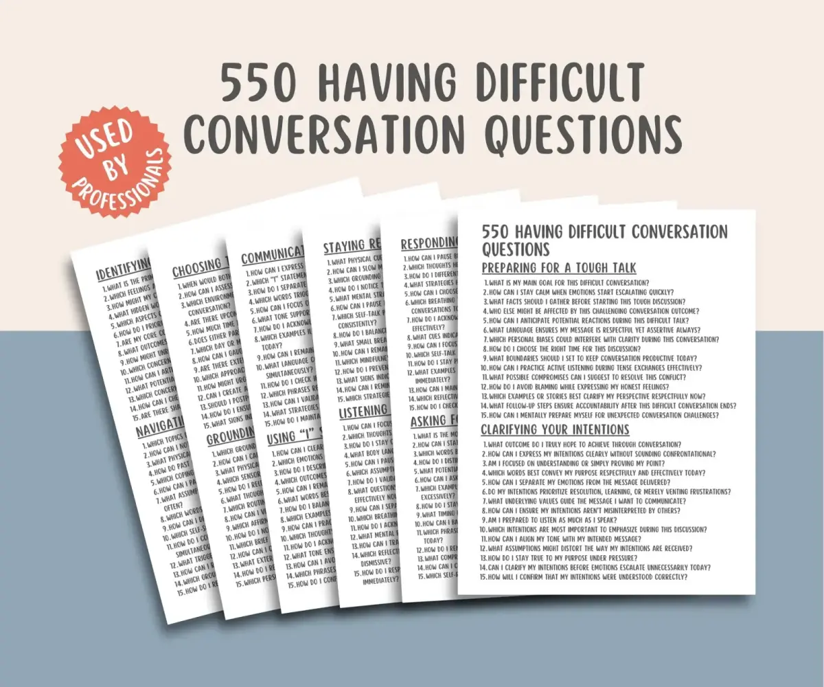 550 Preguntas difíciles de conversación - Cuaderno para resolución de conflictos