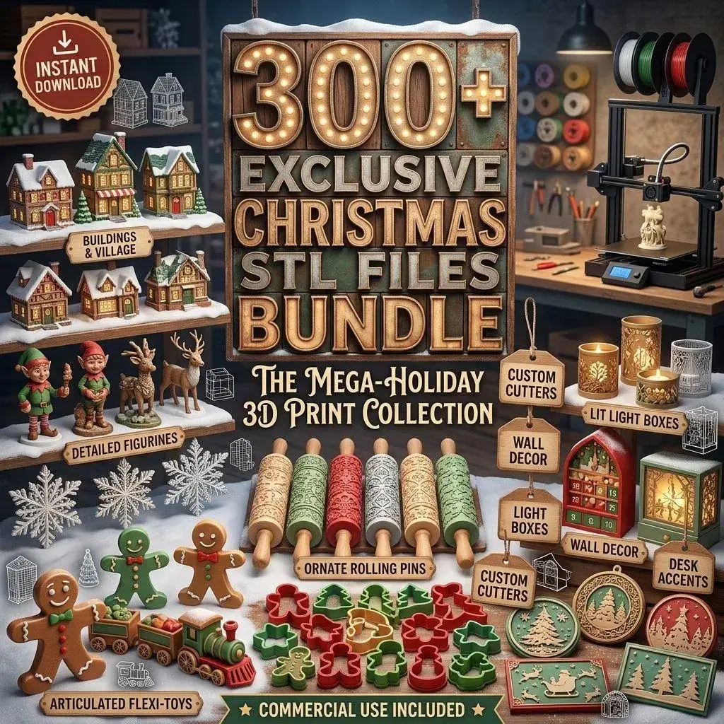 Paquete de más de 300 archivos STL navideños y de Pascua para impresión 3D