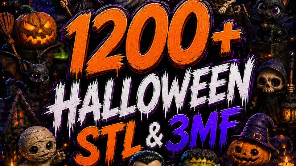 Paquete de más de 1200 archivos STL y 3MF de Halloween con licencia comercial