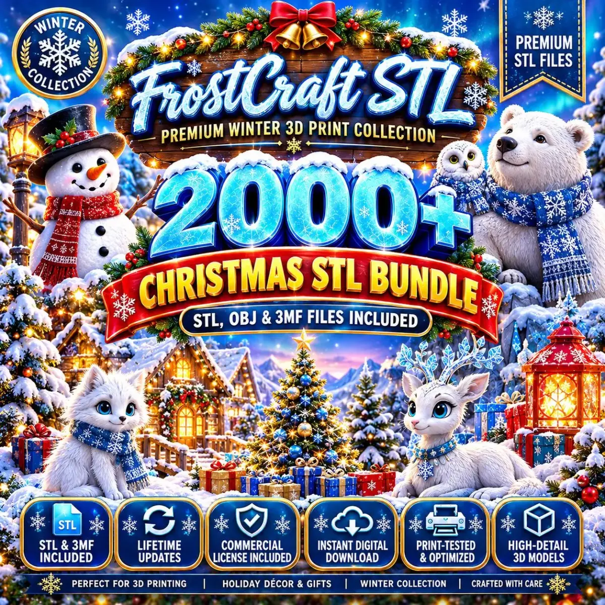 Pack de más de 2000 archivos STL de Navidad para impresión 3D