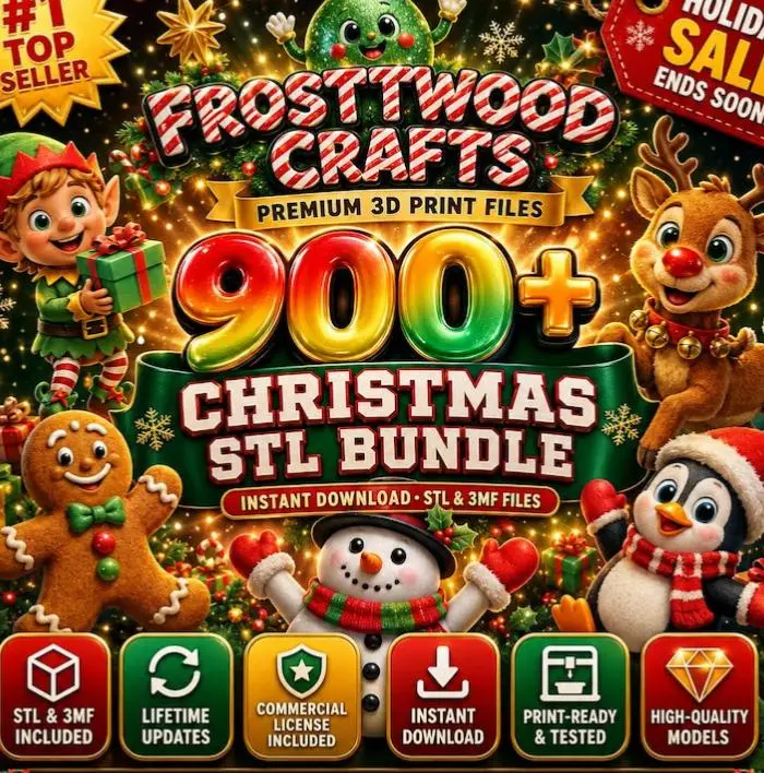 Megapack de +900 Archivos STL de Navidad para Impresión 3D: Decoración, Cortadores, Juguetes Flexi y Faroles