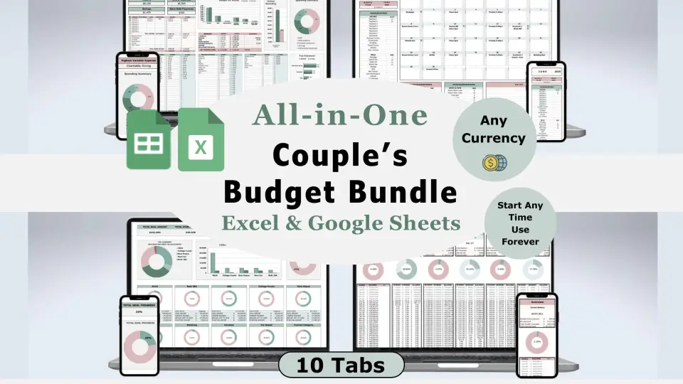 Plantilla de Presupuesto para Parejas y Familias en Excel y Google Sheets