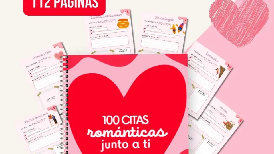 Diario de parejas y agenda imprimible: 100 citas en pareja