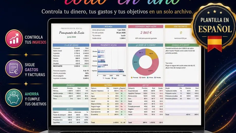 Plantilla de Presupuesto Mensual en Excel y Google Sheets | Finanzas Personales