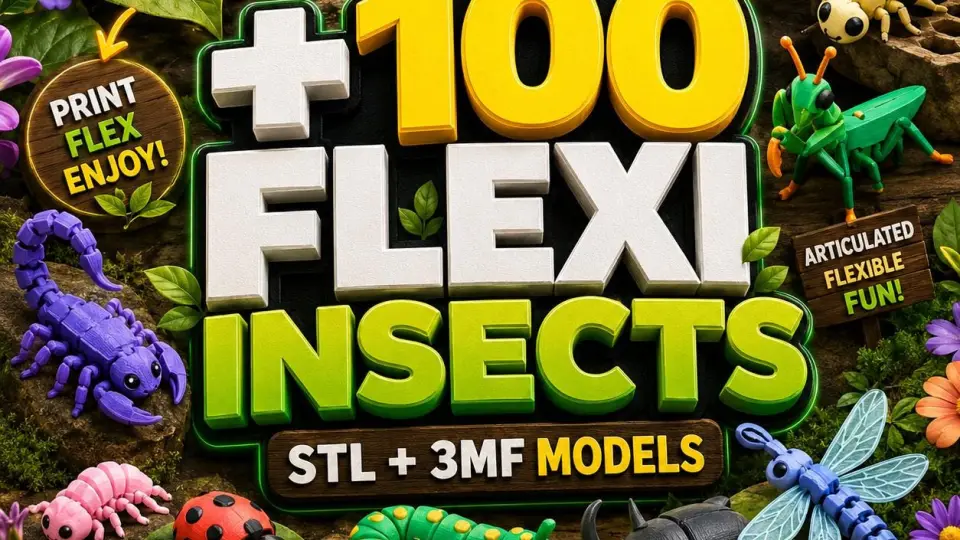 Paquete de más de 100 insectos articulados STL y 3MF para impresión 3D