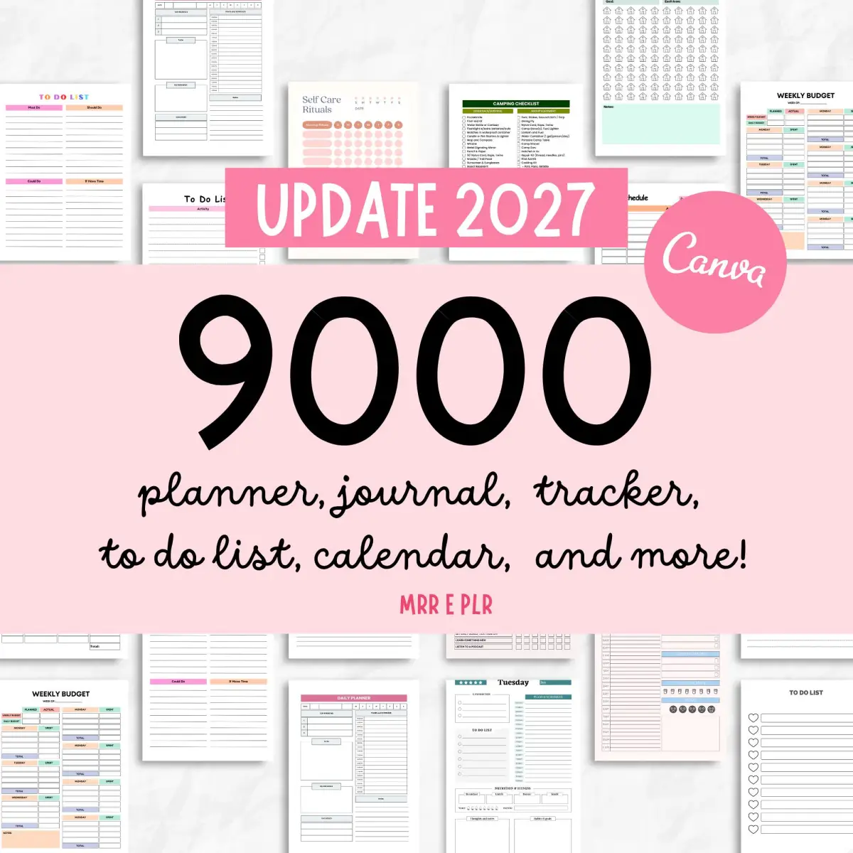 Más de 9000 plantillas PLR y MRR para Canva: planificadores y diarios imprimibles