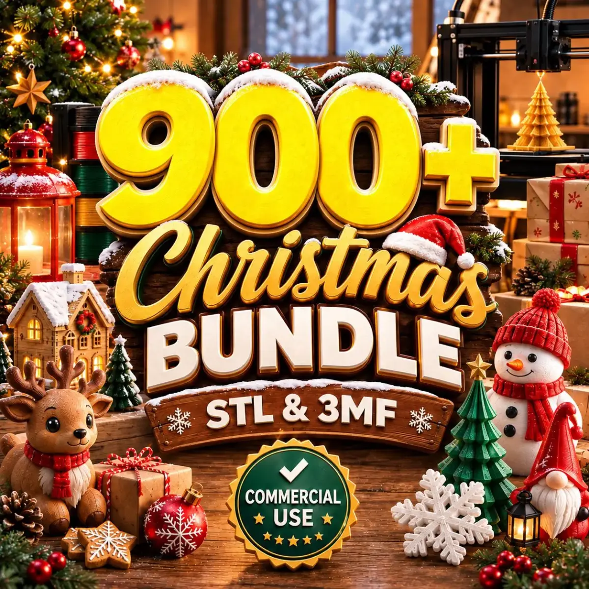 Colección de más de 900 modelos 3D de Navidad en formato STL y 3MF